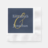 Serviette En Papier Mariage bleu opulent (Devant)