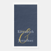 Serviette En Papier Mariage bleu opulent (Devant)