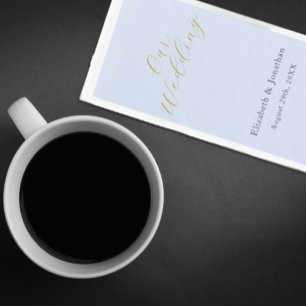 Serviette En Papier Mariage bleu opulent