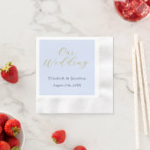 Serviette En Papier Mariage Bleu Opulent (En situation)