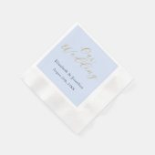 Serviette En Papier Mariage Bleu Opulent (Coin)