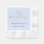 Serviette En Papier Mariage Bleu Opulent (Devant)