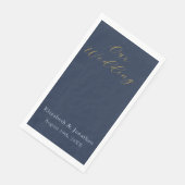 Serviette En Papier Mariage bleu opulent (Coin)