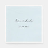 Serviette En Papier Mariage Bleu Pâle Clair (Devant)