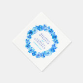 Serviette En Papier Mariage bleu pansement fleur serviettes personnali (Coin)