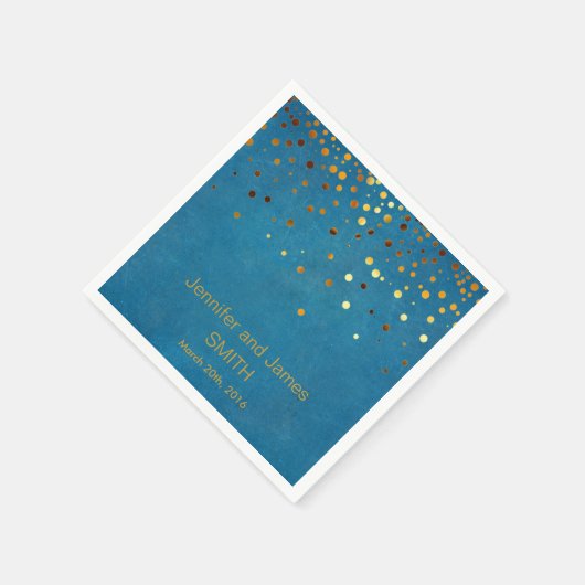Serviette En Papier Mariage bleu personnalisé Confetti Parties scintil (Coin)