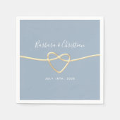 Serviette En Papier Mariage bleu poussiéreux minimal (Devant)