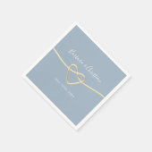 Serviette En Papier Mariage bleu poussiéreux minimal (Coin)