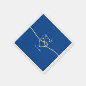 Serviette En Papier Mariage Bleu Royal (Coin)