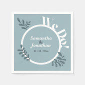 Serviette En Papier Mariage bleu simple (Devant)