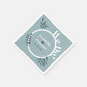 Serviette En Papier Mariage bleu simple (Coin)