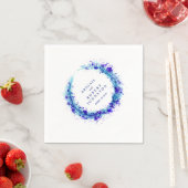 Serviette En Papier Mariage bleu splash wreath aquarelle art serviette (En situation)