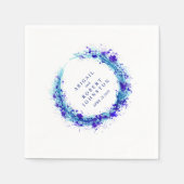 Serviette En Papier Mariage bleu splash wreath aquarelle art serviette (Devant)