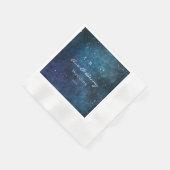 Serviette En Papier Mariage bleu violet Galaxy (Coin)