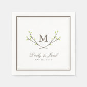 Serviette En Papier Mariage Blisser Branches (Devant)