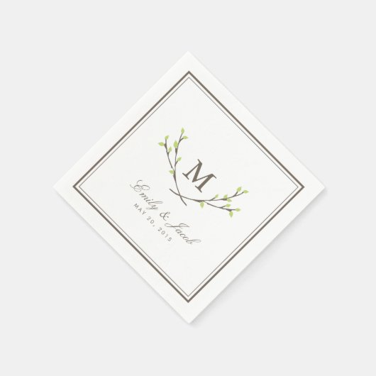Serviette En Papier Mariage Blisser Branches (Coin)