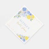 Serviette En Papier Mariage Blue Floral Lemon Main Squeeze (Coin)