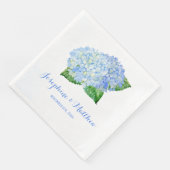 Serviette En Papier Mariage Blue Hydrangea (Coin)