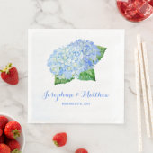 Serviette En Papier Mariage Blue Hydrangea (En situation)