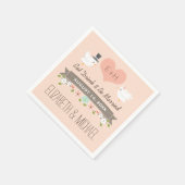 Serviette En Papier Mariage Blush Inséparable Dove (Coin)