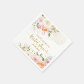 Serviette En Papier Mariage Blush Rose Fleurie (Coin)