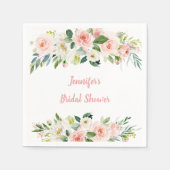 Serviette En Papier Mariage Blush Rose Floral (Devant)