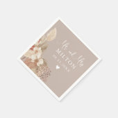 Serviette En Papier Mariage Bohème Champêtre Neutres (Coin)