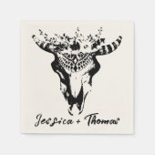 Serviette En Papier Mariage Bohème Cocktail Personnalisé (Devant)