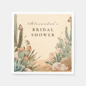 Serviette En Papier Mariage Bohème Désert Cactus (Devant)