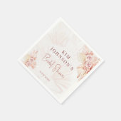 Serviette En Papier Mariage Bohème Moderne avec Herbe de Pampas (Coin)