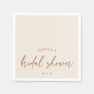Serviette En Papier Mariage Bohème Moderne Beige