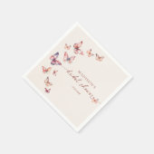 Serviette En Papier Mariage bohème papillon (Coin)