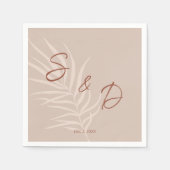 Serviette En Papier Mariage Bohème Personnalisé (Devant)