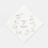 Serviette En Papier Mariage Bohème Personnalisé Napkin (Coin)