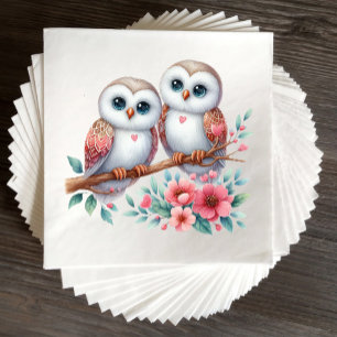 Serviette En Papier Mariage Bohème Rustique Campagnard avec Chouette