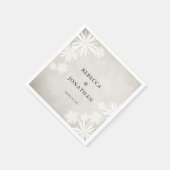 Serviette En Papier Mariage Bohème Rustique Fleurs Blanches Simples (Coin)