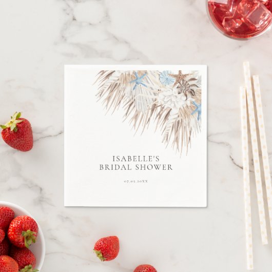 Serviette En Papier Mariage Bohème sur la Plage (En situation)