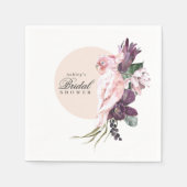 Serviette En Papier Mariage Bohème Tropicale Perroquet Rose (Devant)