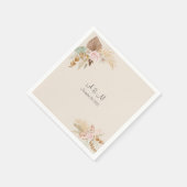 Serviette En Papier Mariage Boho (Coin)