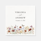 Serviette En Papier Mariage Boho blanc (Devant)