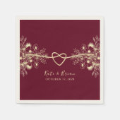 Serviette En Papier Mariage Boho Bourgogne (Devant)