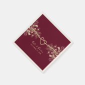 Serviette En Papier Mariage Boho Bourgogne (Coin)