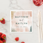 Serviette En Papier Mariage Boho d'automne Abstrait moderne (En situation)