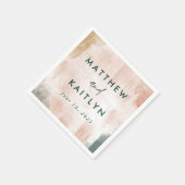 Serviette En Papier Mariage Boho d'automne Abstrait moderne (Coin)