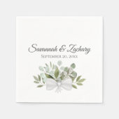 Serviette En Papier Mariage Boho de cluster Eucalyptus à aquarelle rus (Devant)