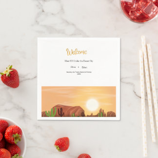 SERVIETTE EN PAPIER MARIAGE BOHO DÉSERTIQUE TERRE CUITE