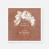 Serviette En Papier Mariage Boho en terre cuite (Devant)