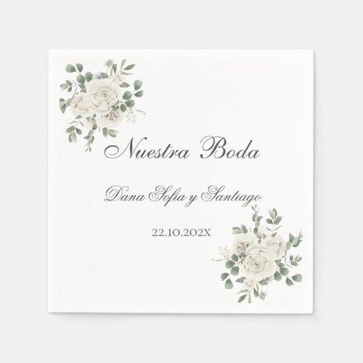 Serviette En Papier Mariage Boho espagnol (Devant)