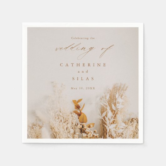 Serviette En Papier Mariage Boho Fall Flowers (Devant)