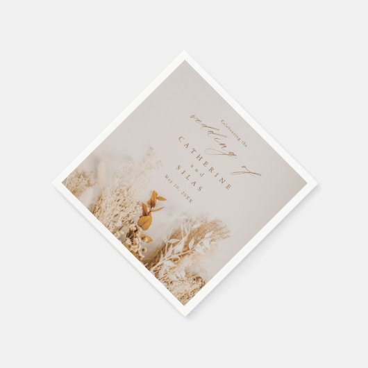 Serviette En Papier Mariage Boho Fall Flowers (Coin)